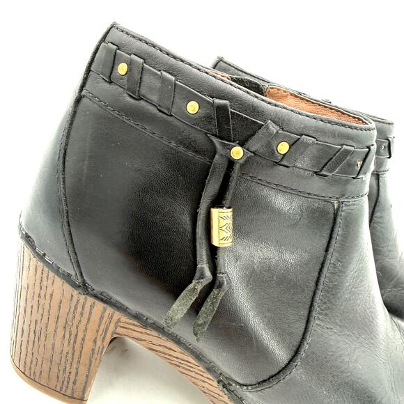 Dansko Women's Black Leather Dabney Wedge Boots Size 36 / 6 - Picture 3 of 7